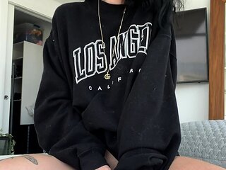 Sexy teen ebony solo toy masturbation