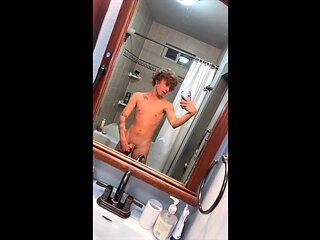 Vincent Revero - Fully Clothed to Naked Mirror Jerk Off