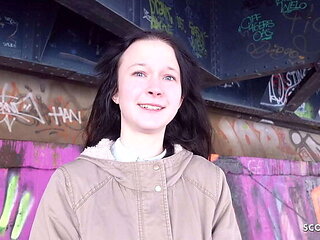 Shy German Teen Gets Picked Up & Fucked Hard in Public Street Casting