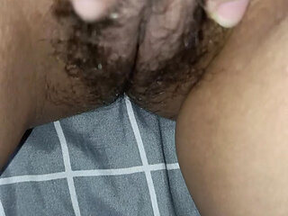 My sister-in-law is in the living room when she is alone.