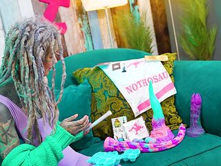 Spicy Anuskatzz's dreadlock girl action