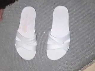 My Cuckold Slave Cum on My Slipper