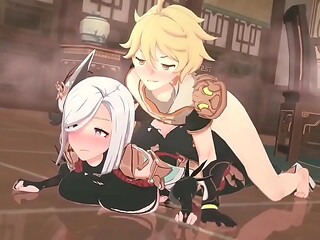 Aether and Shenhe sex Genshin Impact