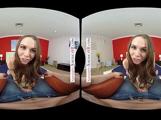 Wife's friend Aidra Fox rides cock in Virtual Reality