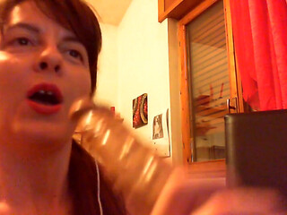 Solo masturbation from below