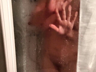 Caught my stepsister in shower. She let me watch on she'_s busty body