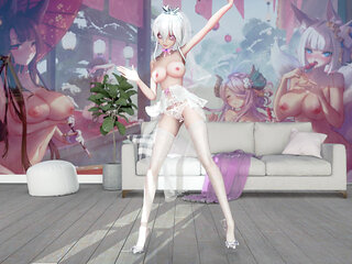 I Cannot Stop Me White Stockings; Erotic Wedding Dress; Striptease