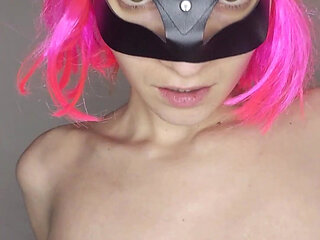 Be Seduced by My Tits as I Masturbate with My Kitty Mask