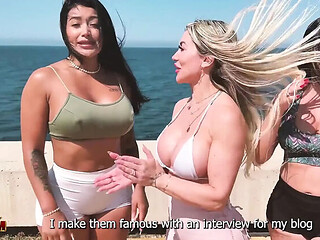 Big Tits Latina Blonde Fucks Stranger's Huge Cock - Rough Threesome With Spanish Women