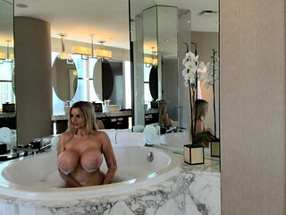 Horny big boobed fat chubby busty blonde