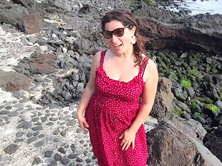 Free. Sex Education from my Seductive StepMom on a Public Beach