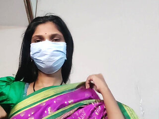 Desi Shivani Bhabhi Horny in Pink Sari.