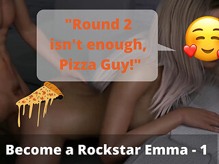 Pizza Guy has caught me naked and is willing to fuck with me. Become a rockstar- EmmaPart 1