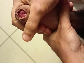 Two hands grabbing my cock hard