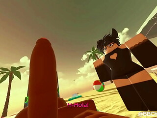 Black bull fucking femboy bunny in roblox. (spanish sub)