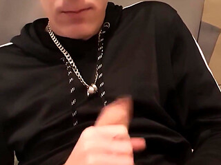 Young Looking Horny Twink Home Alone with Massive Floppy Cock