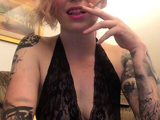 Perfect blond making solo masturbation