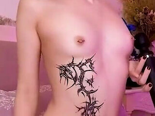 Naked Girl Plays with a Vibrator on Camera