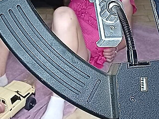 College Girl Gets Her Pussy Fucked with Rc Car