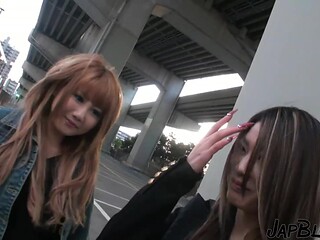 Slutty Japanese girls enjoy an explicit threesome