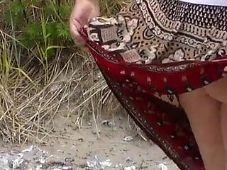 Jen Flashes at the Beach
