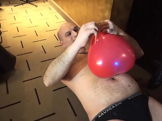 Trampling femdom chick punishing her slave