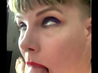 Moaning with Pleasure While Sucking Dick