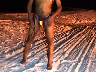 Femboy Mika Kawaiii Nude Beach Night