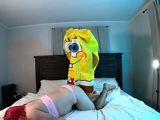Spongebob Fucks Trans Woman in Chastity