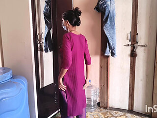 Desi bhabhi changing clothes in front of devar.