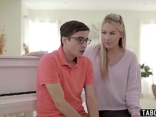 Busty MILF Bunny Madison fucks young student after piano lesson