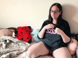 Big Tits Tranny Strokes her Big Cock