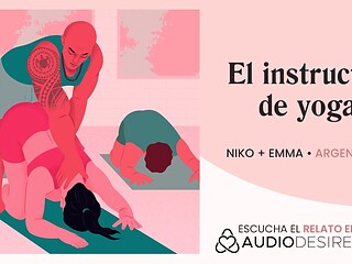Spanish yoga teacher helps stretch me while sharing dirty stories