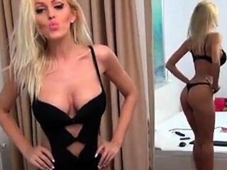 Blonde Webcam Girl with Big Tits Strips and Dances