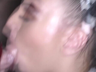 Two Sexy Chicks Getting Their Throats Filled with Fresh Cum