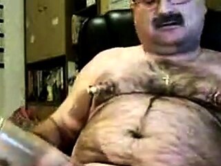 Daddy Bear Strokes His Cock