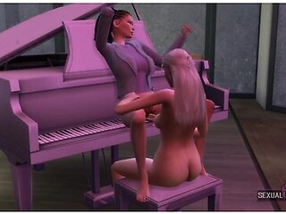 Piano Class Ends In Lesbian Sex, My Student Tastes My Big Plastic Cock - Sexual Hot Animations