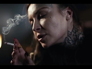 Tattoed Beauty Loves to Smoke While Sucking Cock Reverse Cowgirl - Smoking Cigarette Fetish Porn