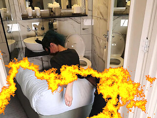 Real Homemade MILF Wife Training Her Husband As A Toilet Slave - Extreme Femdom Bondage & Bathroom Humiliation