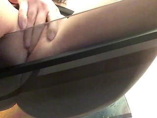 Squirting On A Glass Table THERAWHONEY