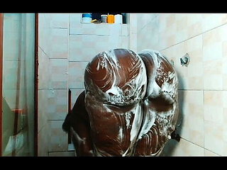 Big Black Ass SSBBW Doggy Asshole Fingering and Shower Scene