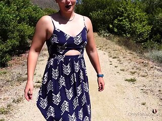 blue dress in nature