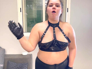 Smoking with leather gloves