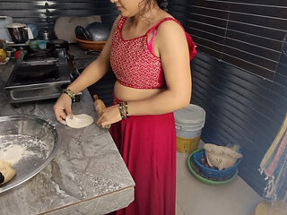 Beautiful hot desi bhabhi very romantic fuck by his devar in kitchen.
