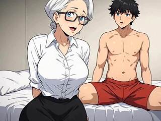 Grandma Charmed the Neighbor And Seducing ( AI generated )