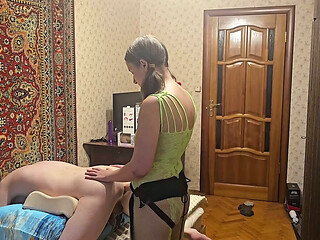Girl pegging man amateur homemade