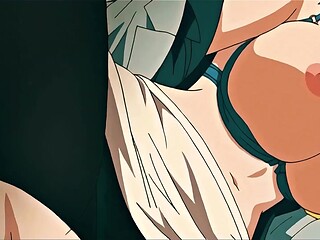 Sexy red-haired sensei goes wild in paizuri scenes