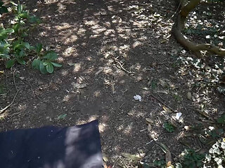 BJ in Park with Cum Walk