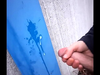 Outdoor masturbation! I Cum on wall in public - Wertert009