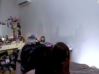 Taboo-free MILF mistress stimulates his point-P